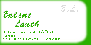 balint lauth business card